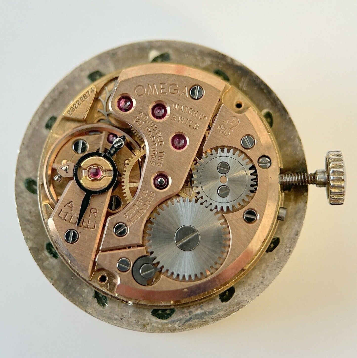 Omega Cal 620 Watch Movement Parts Balance Fork Spring Bridge Barrel Wheels - Used Watch Parts