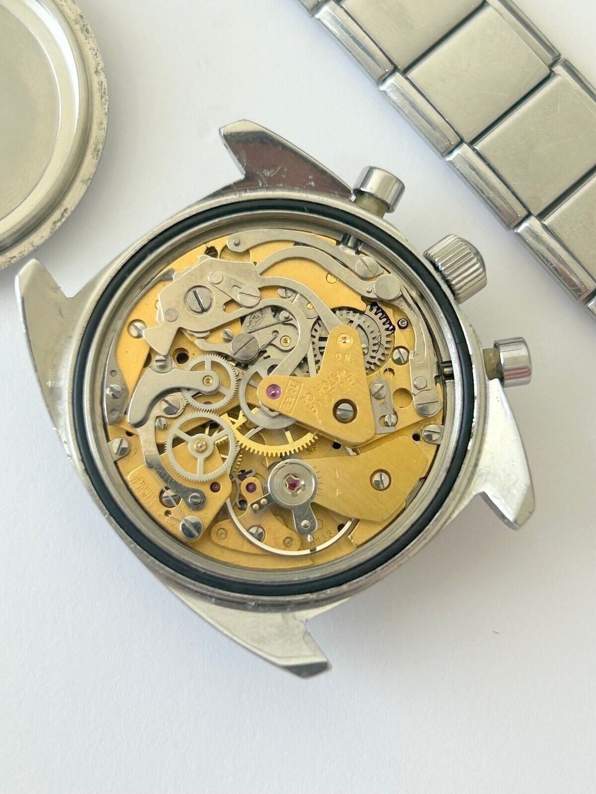 38mm vintage tropical Bulova mens chronograph watch 31001 - just serviced - Used Watch Parts