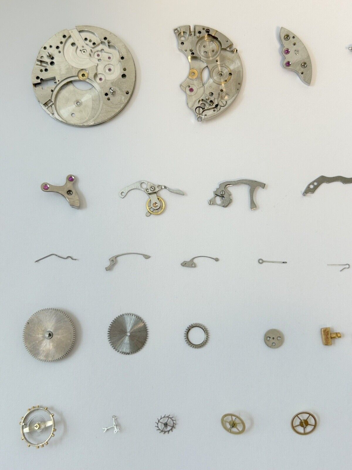 Landeron Cal 51 Chronograph Watch Movement Parts Fork Wheel Spring Bridge Hands - Used Watch Parts