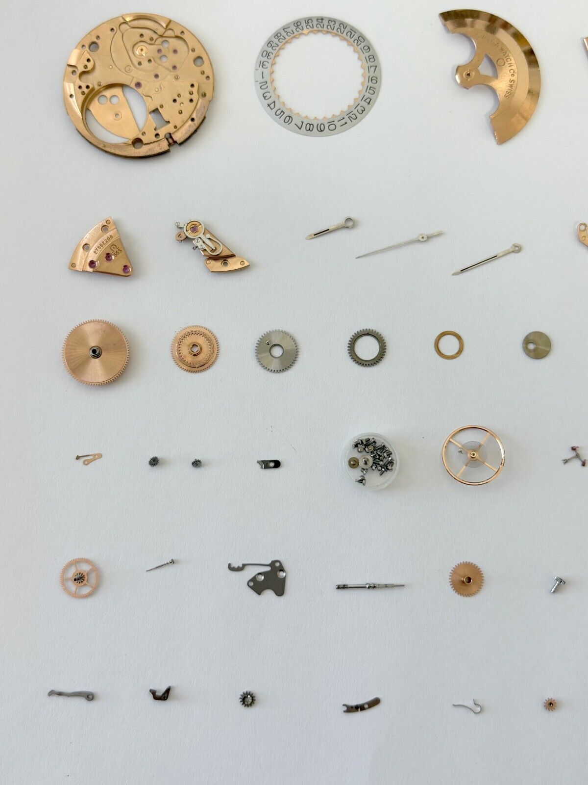 Omega Cal 565 Watch Movement Parts Balance Fork Wheel Spring Bridge Escapement 4