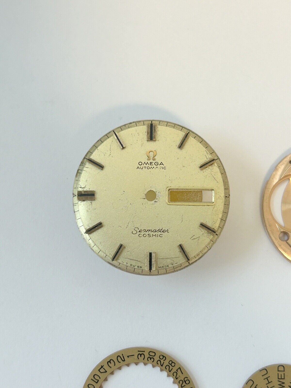 Omega Cal 752 Watch Movement Parts Balance Fork Wheel Spring Bridge Calander Desk - Used Watch Parts