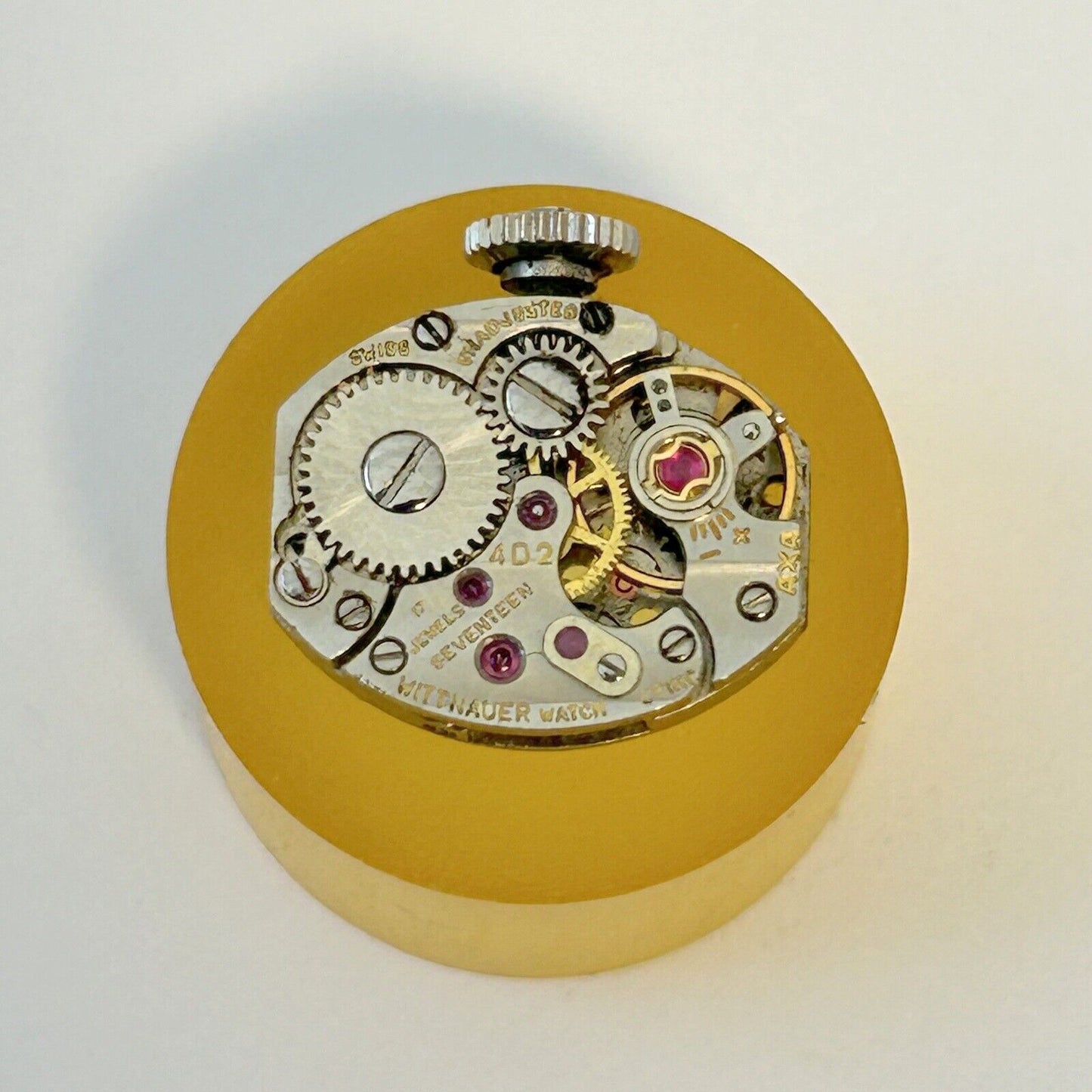 Wittnauer Cal 4D2 Watch Movement For Parts Balance Fork Spring Bridge - Used Watch Parts