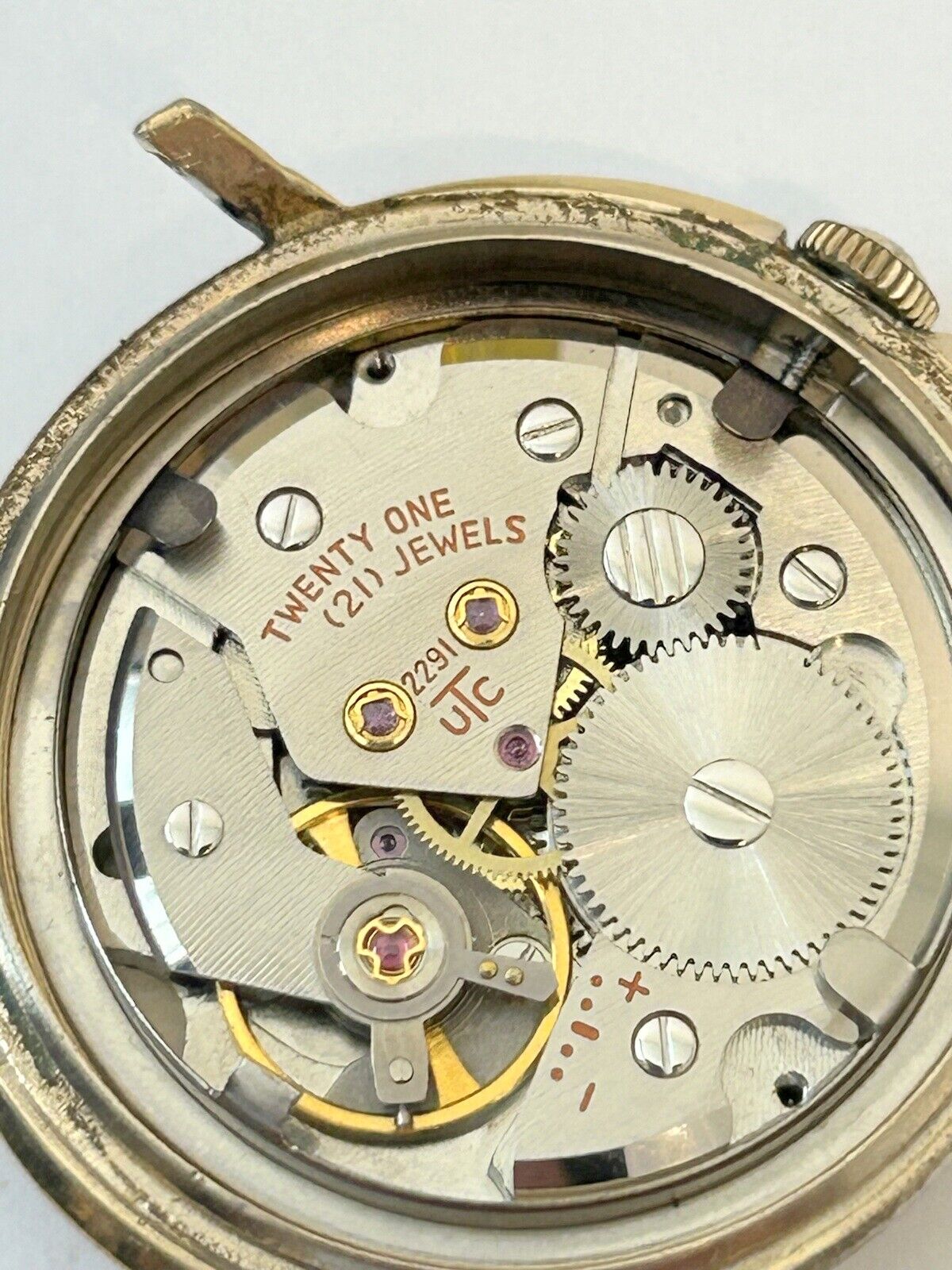 Waltham Cal UTC 2291 Watch Parts Movement Balance Spring Dial Hand Case Back - Used Watch Parts