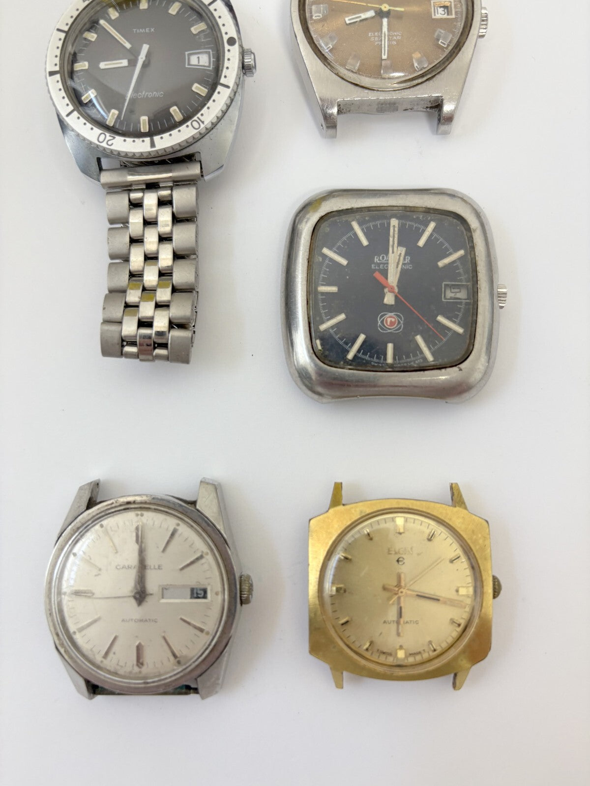 lot of watches timex tissot roamer elgin caravelle parts/repair
