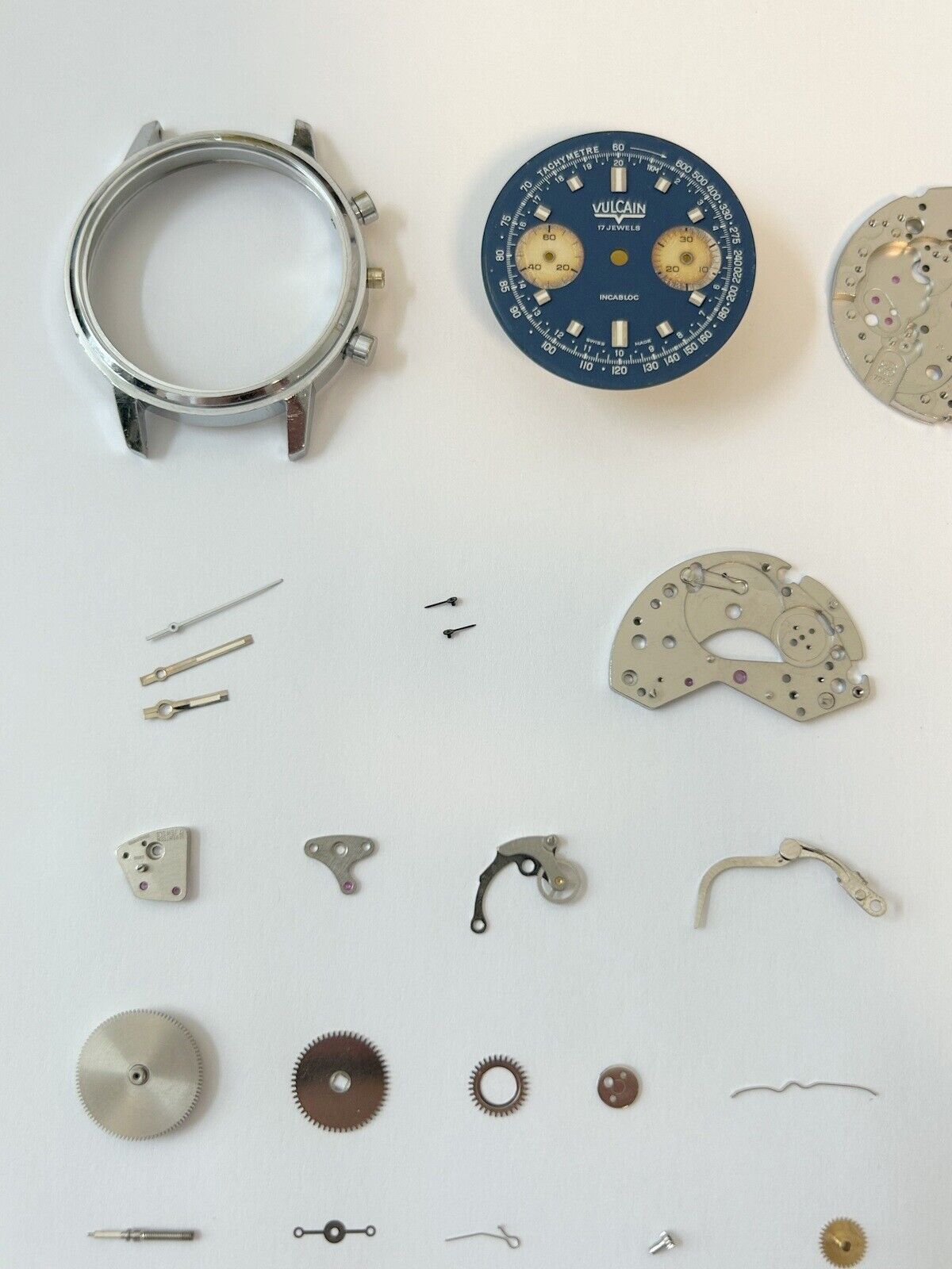 Vulcain 37mm chronograph Valjoux Cal 7733 Watch Movement Parts 7734 7736 3 - Used Watch Parts