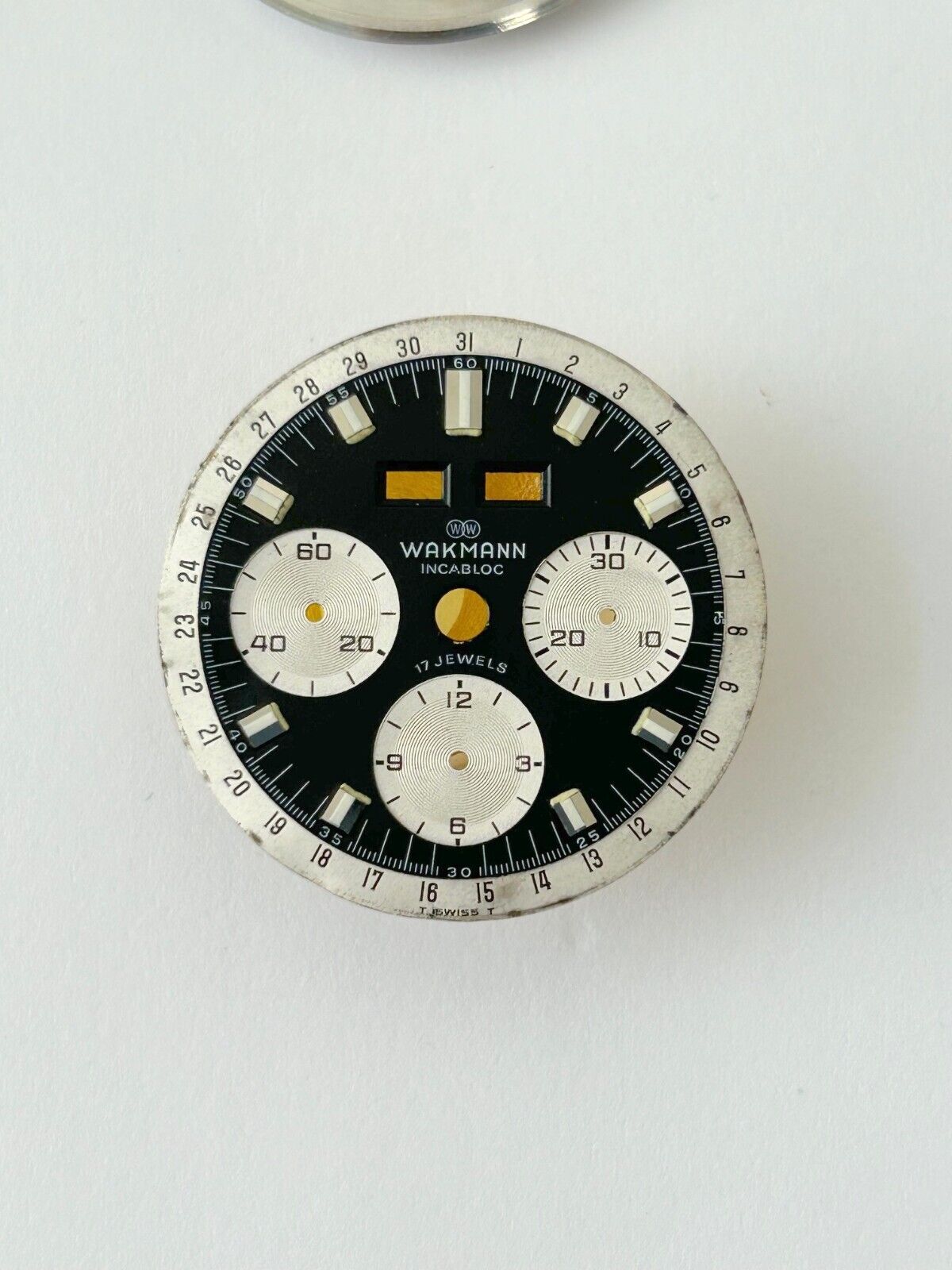 Wakmann Chronograph 71.1309.70 Part Case Pusher Dial Hand Sub Second Valjoux 730 - Used Watch Parts