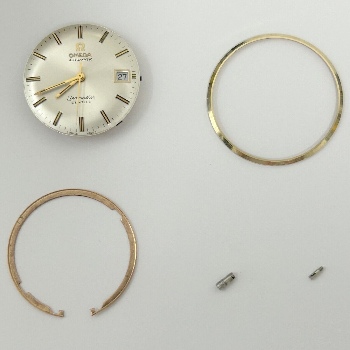Omega Cal 563 Watch Parts Movement Calendar Disk Fork Wheels Springs Bridge 3 - Used Watch Parts
