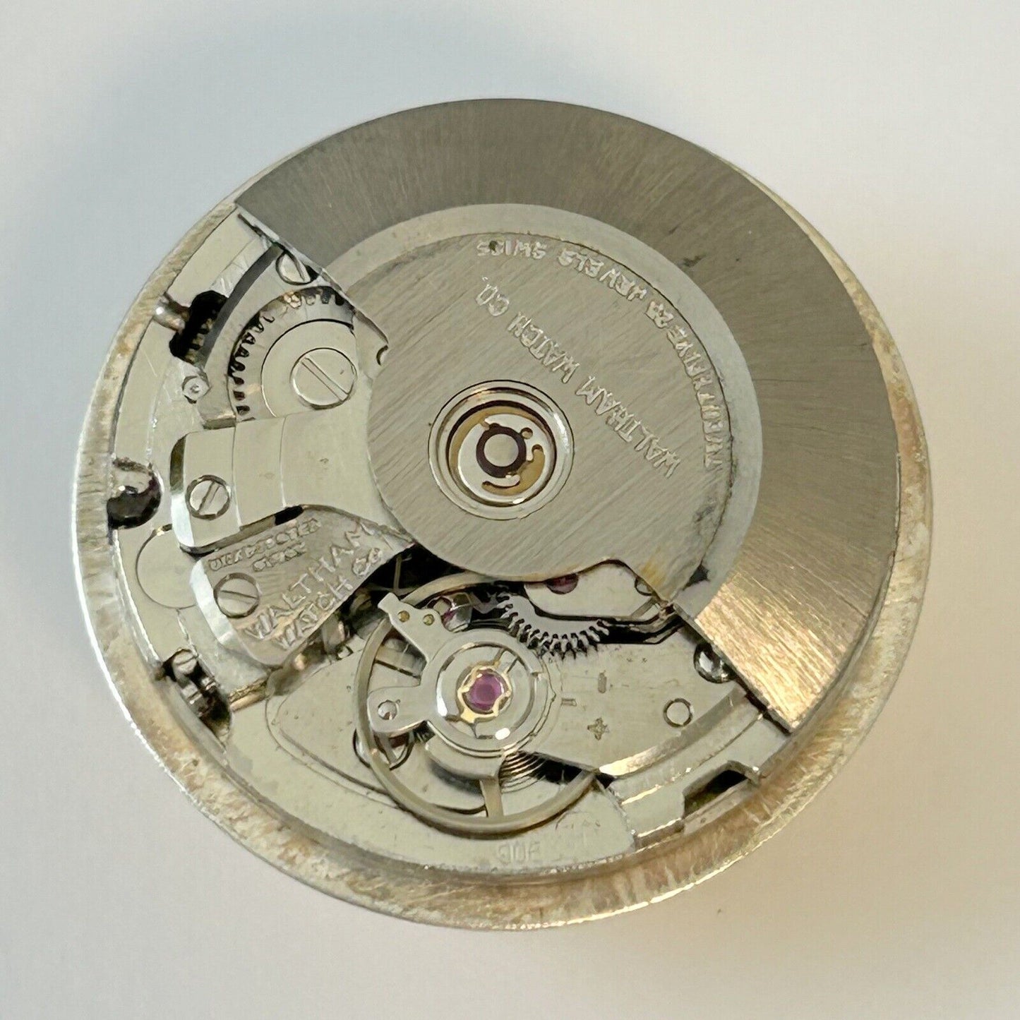 Waltham 25 Jewels Automatic Watch Parts Movement Balance Fork Spring Bridge - Used Watch Parts
