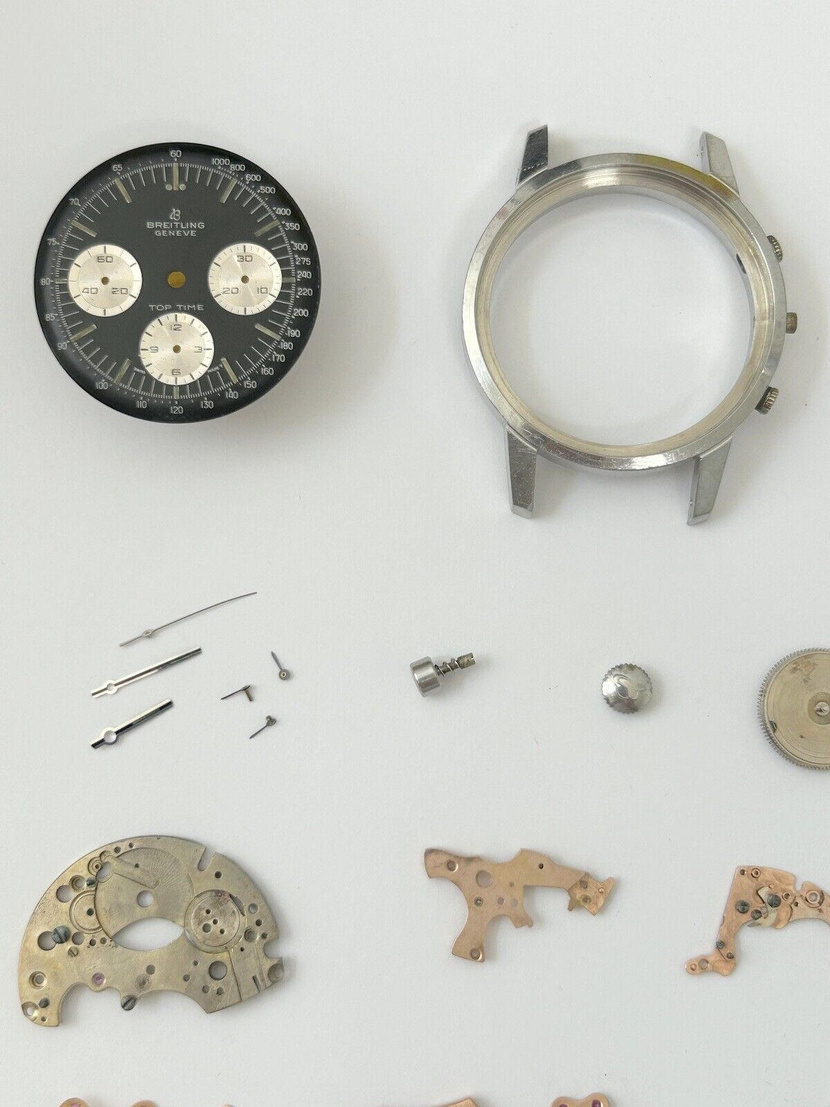 Breitling Top Time 810 Mk II Venus Cal 178 Chronograph Watch Movement Parts Dial - Used Watch Parts