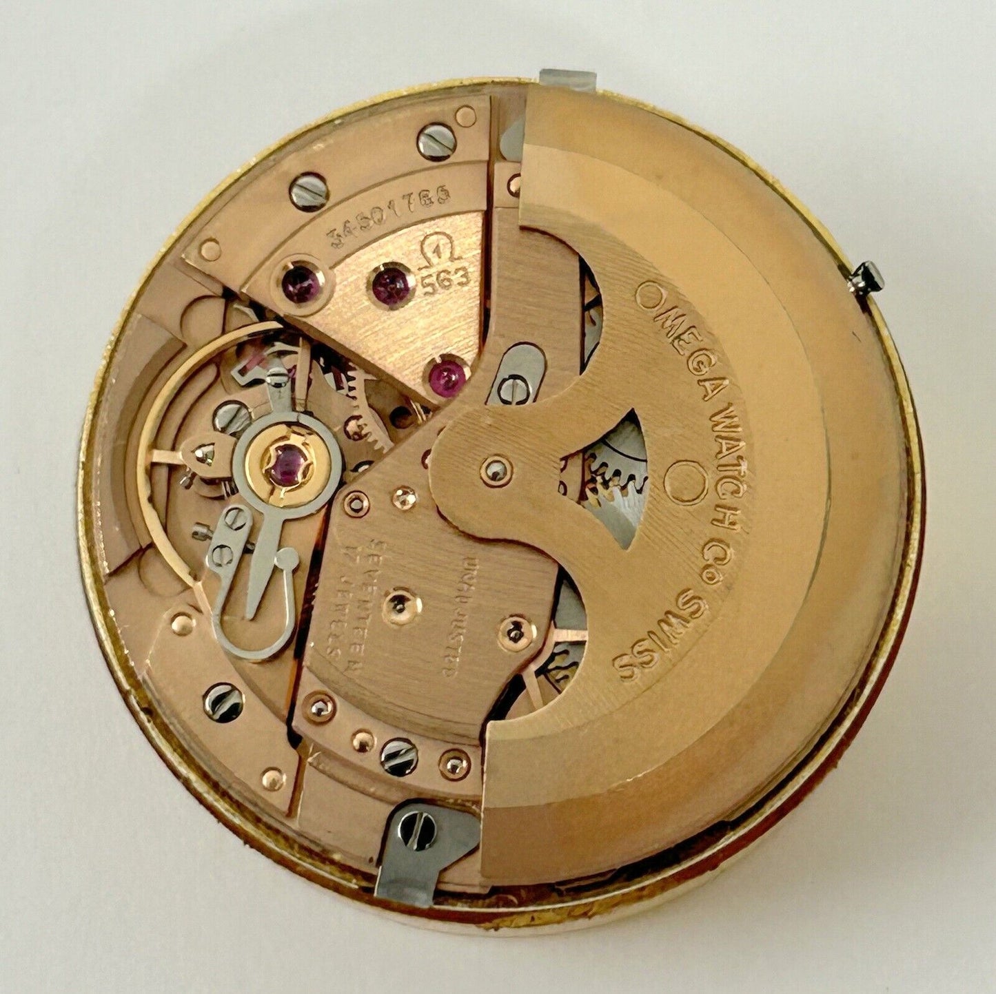Omega Cal 563 Watch Parts Movement Calendar Disk Fork Wheels Springs Bridge 3 - Used Watch Parts