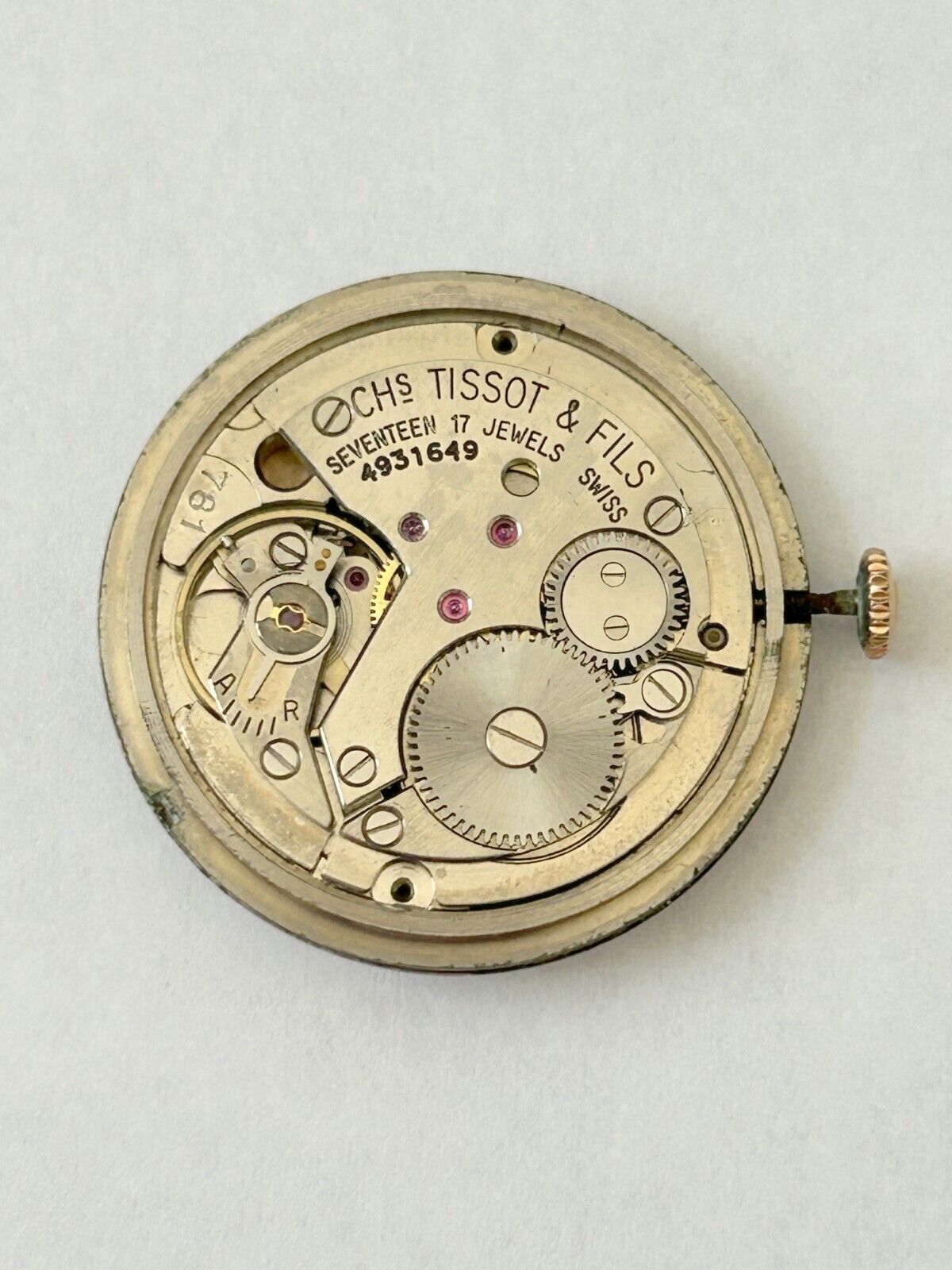Tissot Cal 781 Watch Parts Movement Balance Fork Spring Bridge Dial 784 2481 - Used Watch Parts