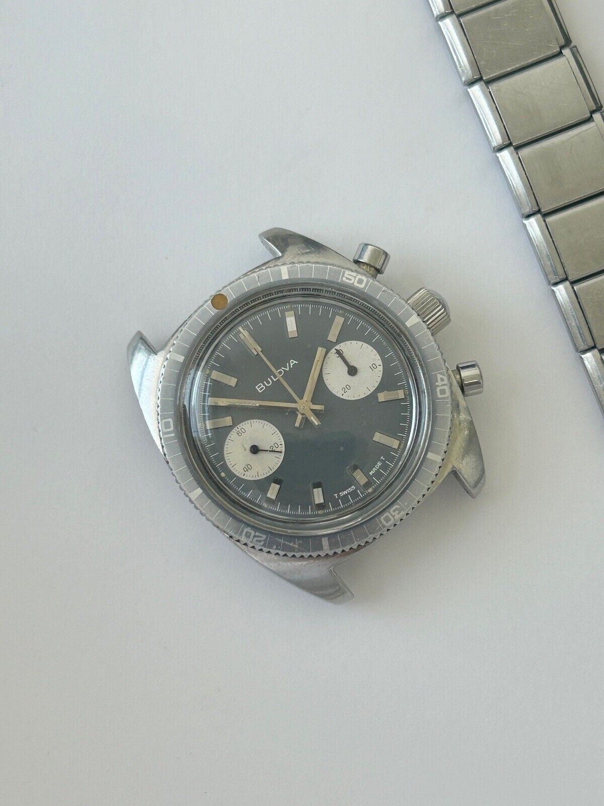 38mm vintage tropical Bulova mens chronograph watch 31001 - just serviced - Used Watch Parts