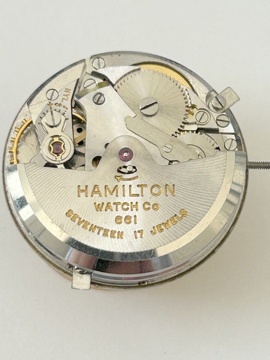 Hamilton Cal 661 Watch Parts Movement Balance Fork Spring Bridge Dial Hands Stem - Used Watch Parts