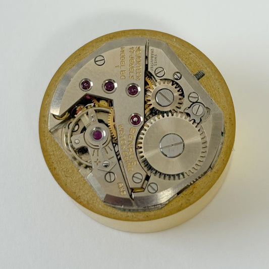 Benrus Cal BO1 Watch Parts Movement Balance Fork Wheels Spring Bridge Dial