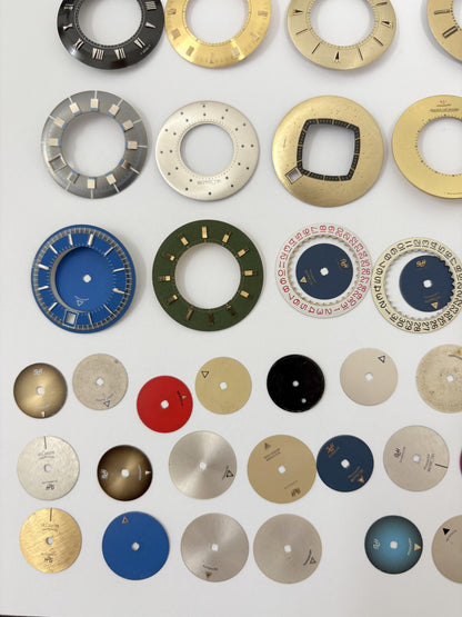 big lot of Jaeger Lecoultre Memovox alarm dials discs