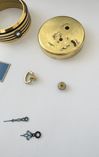Jaeger LeCoultre Ref 397 Clock Case Parts Crystal Dial Hands Rue De La Paix