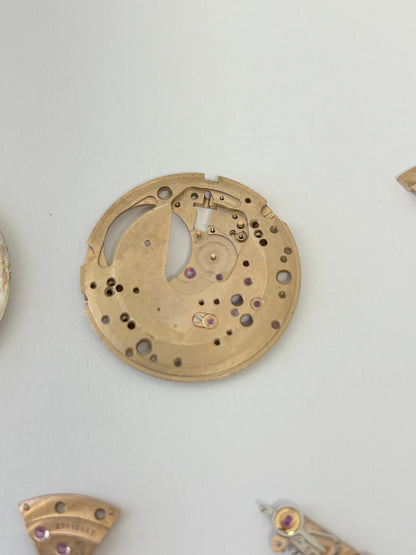 Omega Cal 550 Watch Movement Parts Dial Balance Spring Plate Fork Wheel Rotor 6