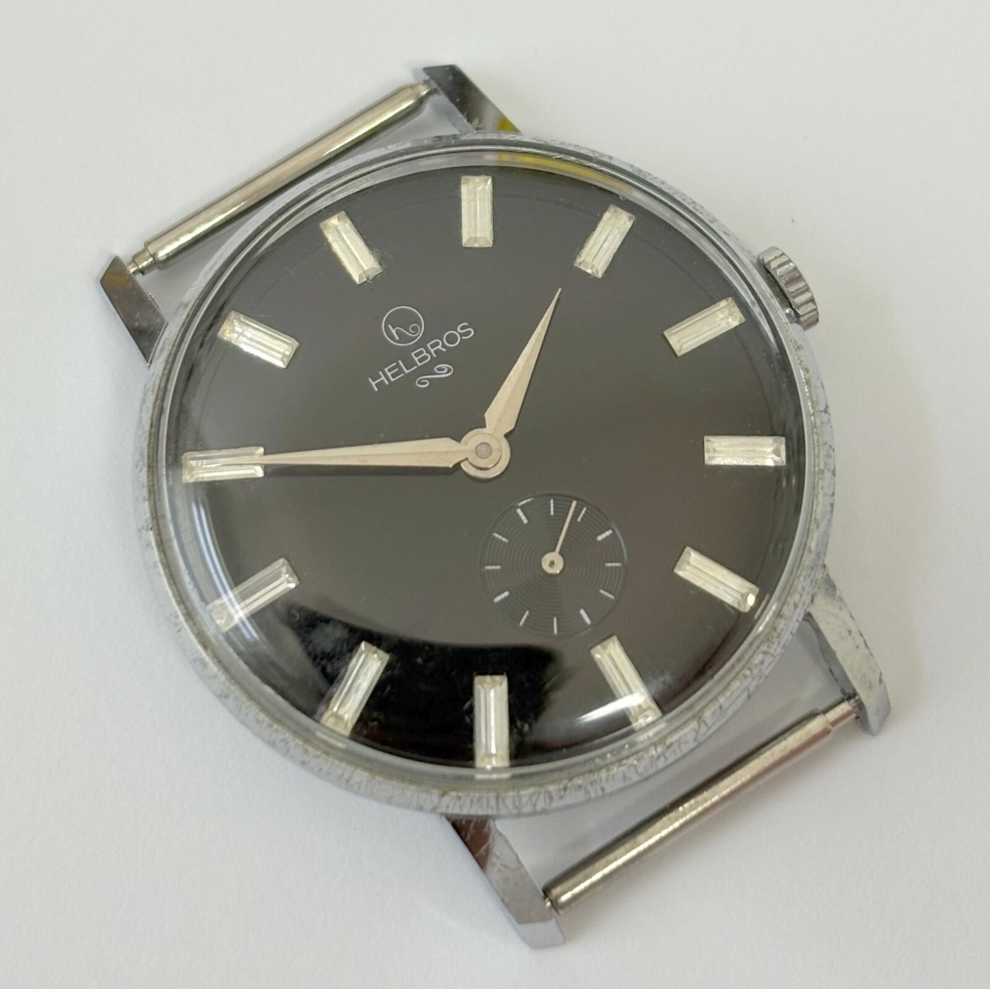 runs & sets vtg helbros watch 34mm
