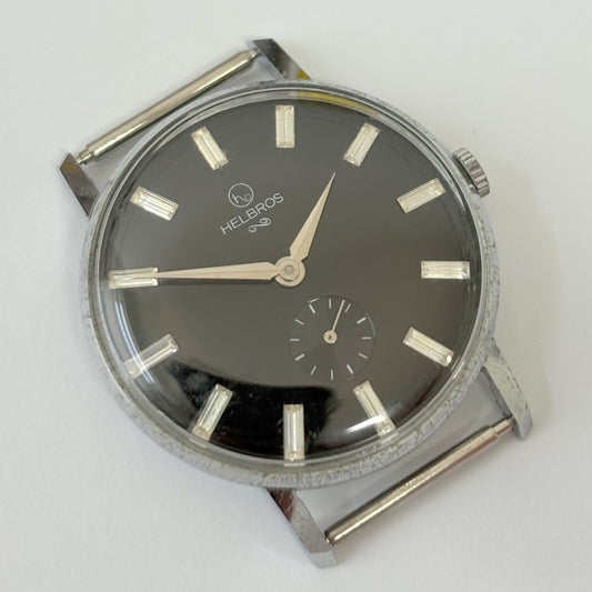 runs & sets vtg helbros watch 34mm
