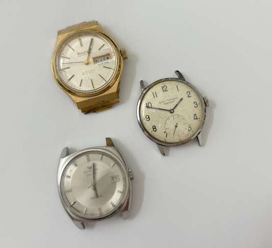 lot of watches bulova wittnauer girard perregaux not working parts/repair