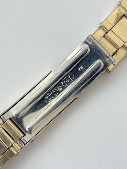 ORIGINAL 1970's Rolex Gold Filled Oyster Rivet Bracelet w/ 19 mm Ends! 1025 1024