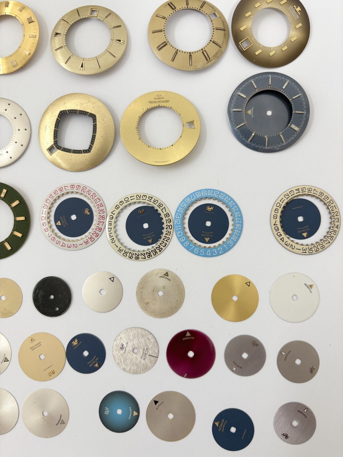 big lot of Jaeger Lecoultre Memovox alarm dials discs