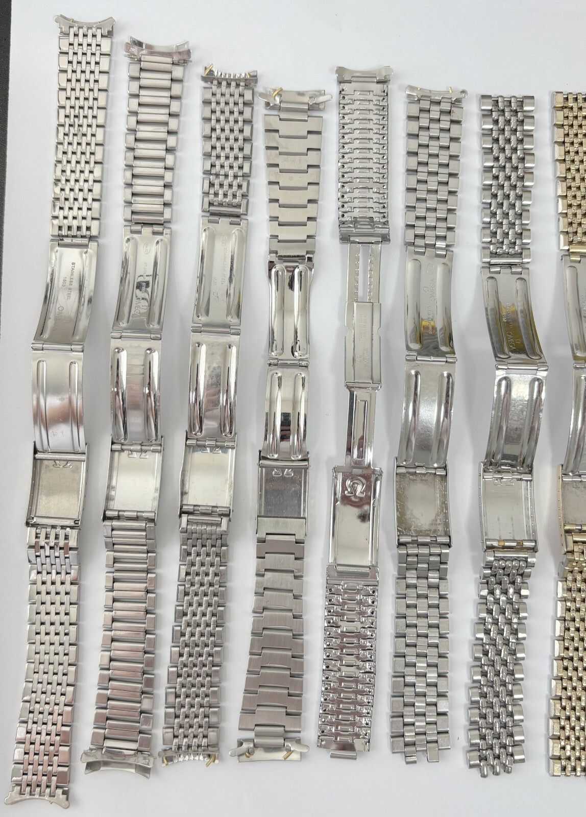lot of 15 vintage watch bracelets omega rolex tag heuer girard perregaux buckles