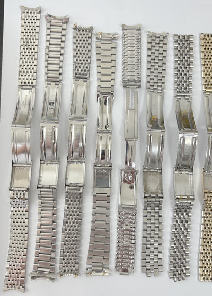 lot of 15 vintage watch bracelets omega rolex tag heuer girard perregaux buckles