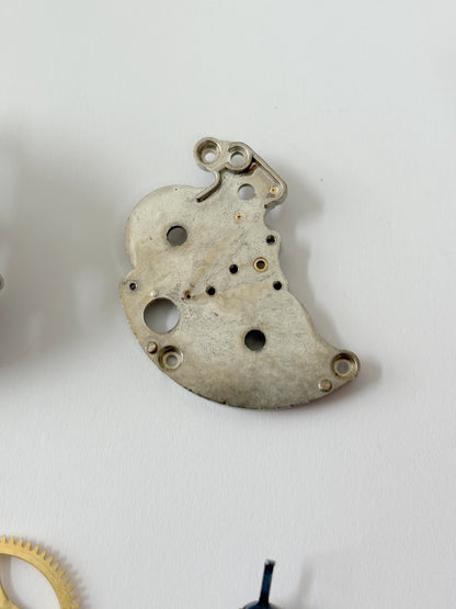 Zenith Enamel Alarm Clock Movement Parts Balance Barrel Escapement Wheel Fork