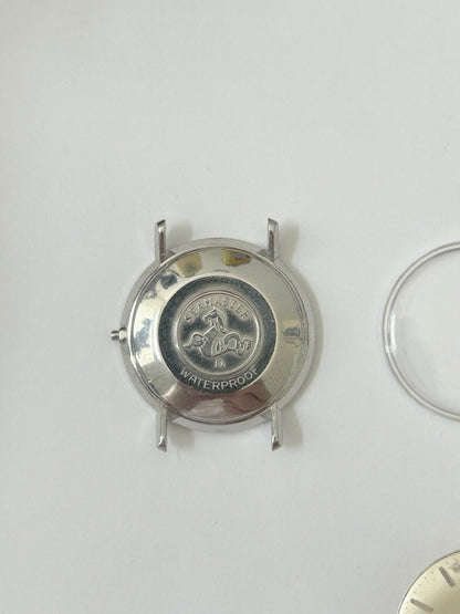 Omega Ref 166.020 34.5mm watch case back parts dial bezel crystal for Cal 560 - Used Watch Parts