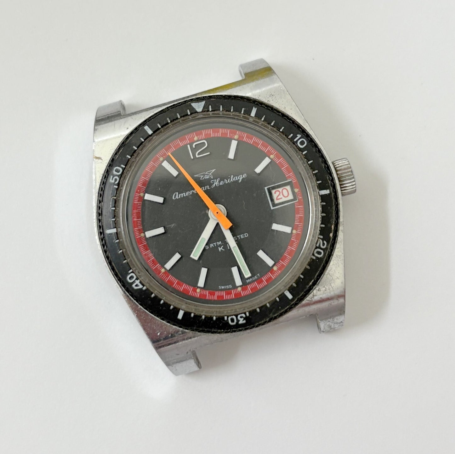 american heritage watch runs & sets but may need service 38.5mm