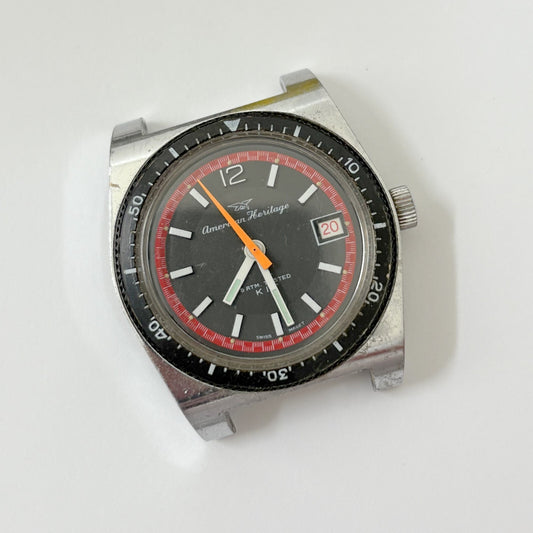 american heritage watch runs & sets but may need service 38.5mm