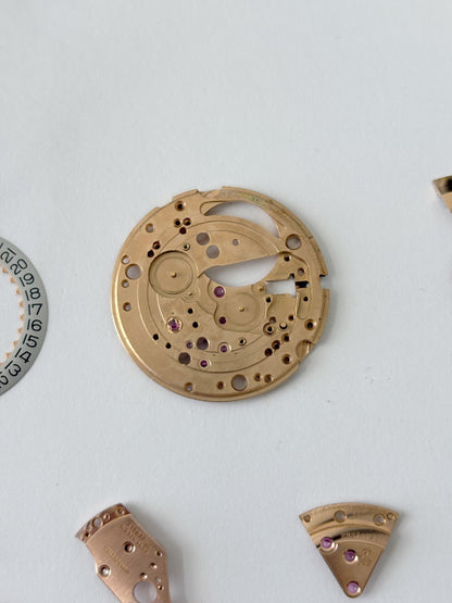 Omega Cal 563 Watch Parts Movement Calendar Disc Fork Wheels Springs Bridge 5