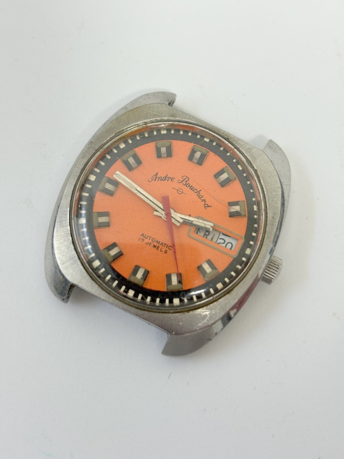 vtg andre bouchard automatic watch running but will need service/repair 36.5mm
