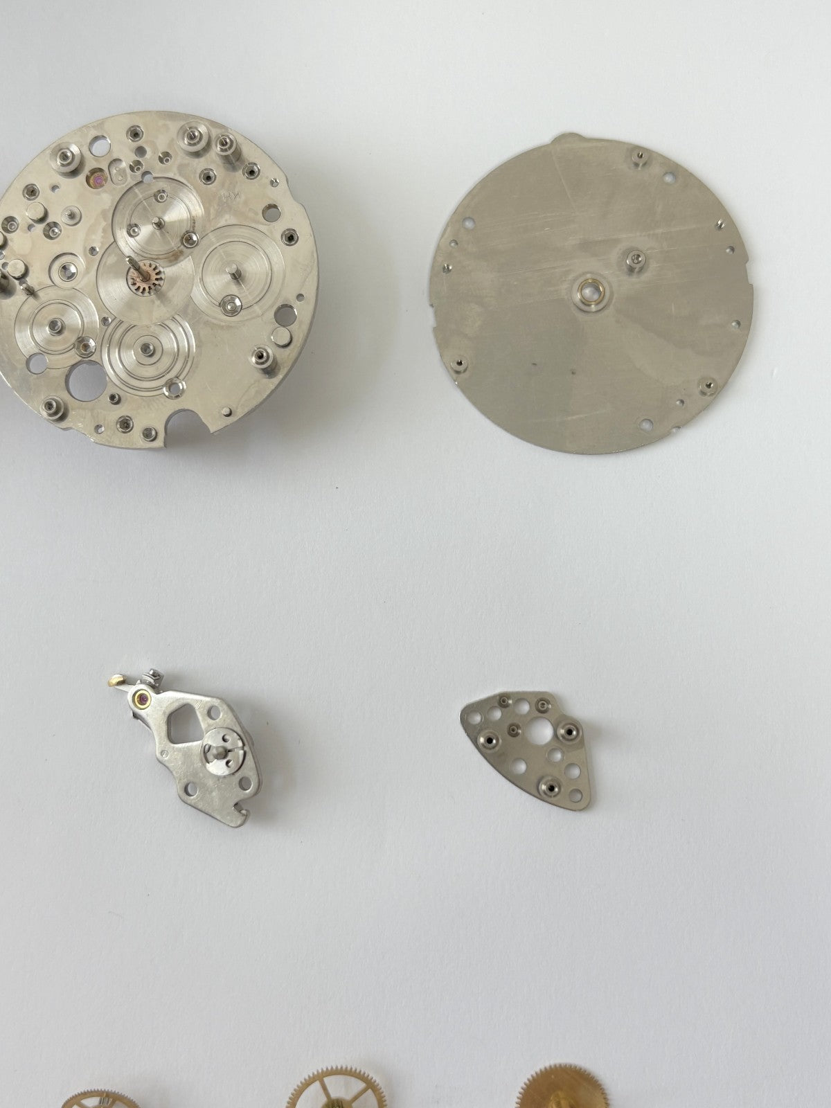 Jaeger LeCoultre Cal 245 Clock Movement Part Balance Fork Barrel Wheel Plates