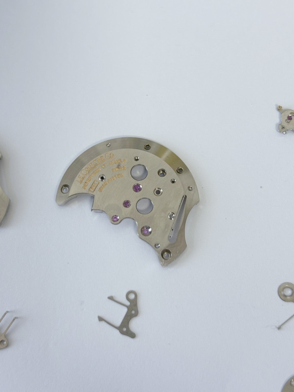 Jaeger LeCoultre Cal 814 Memovox Alarm Movement Part Balance Fork Barrel Wheel