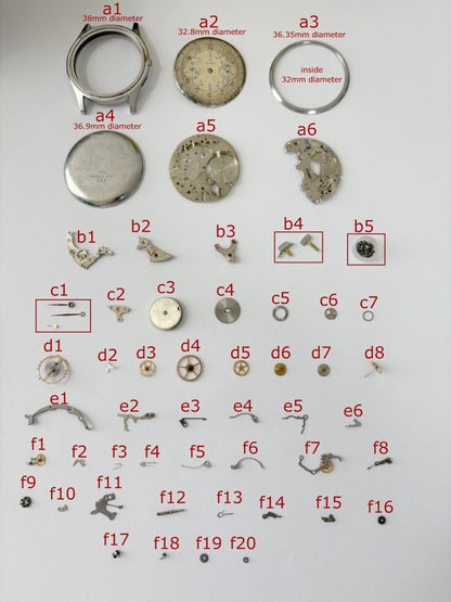 Venus Cal 175 Movement Part Balance Wheel Spring Bridge Fork Wakmann Breitling 2