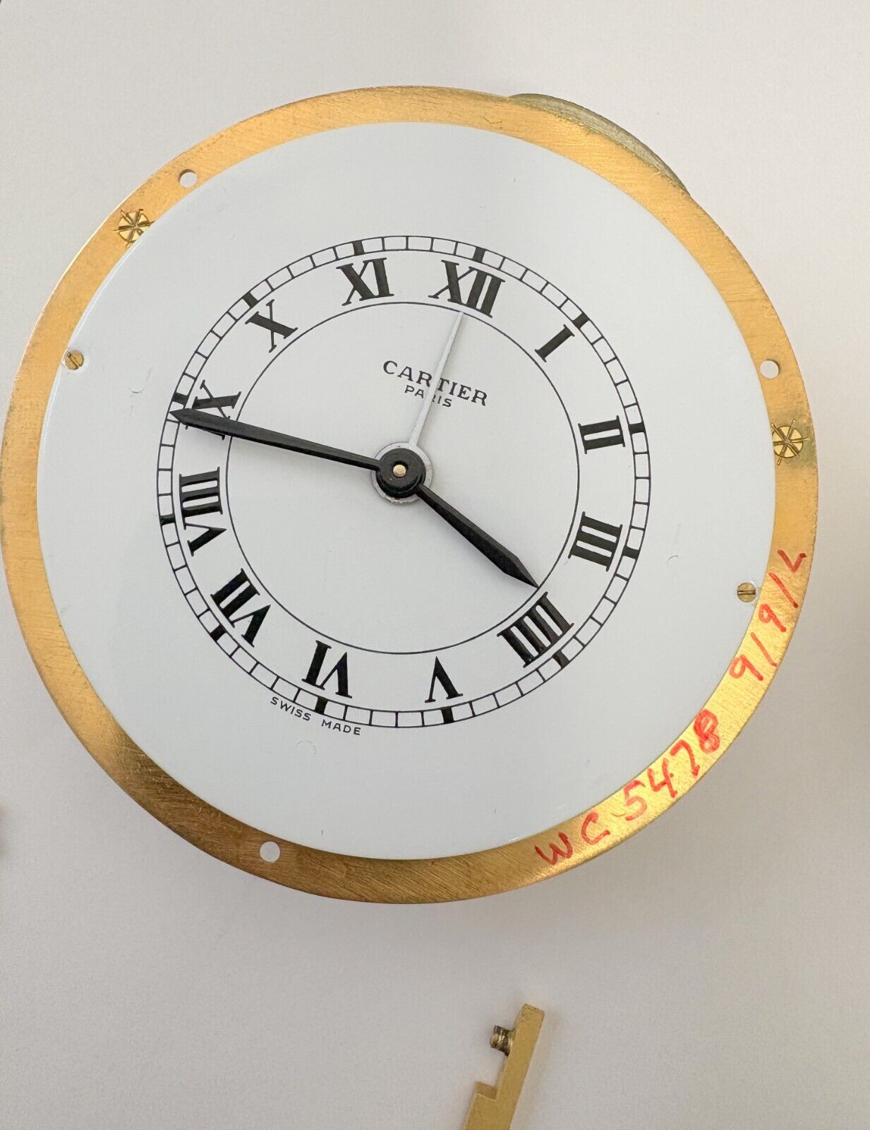 Cartier Caliber 949 8 Day Alarm Clock Mechanical Movement For Parts IMHOF Wind