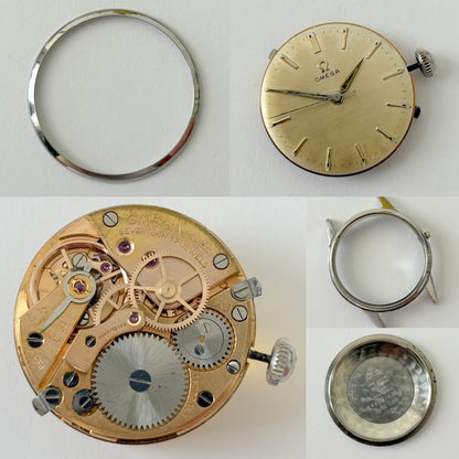 Omega Cal 285 Watch Movement Parts Balance Fork Spring Bridge Barrel 14390-6-SC