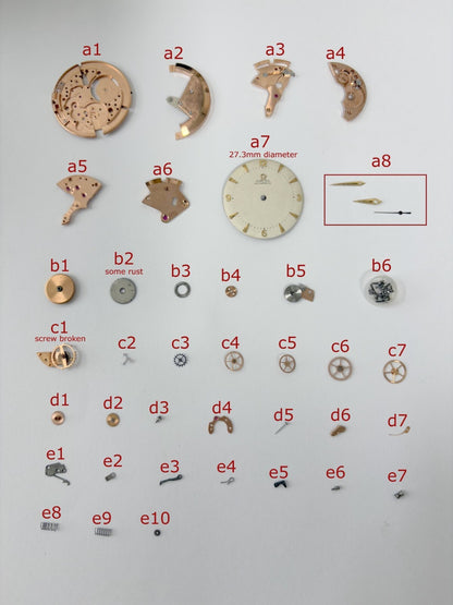 Omega Cal 351 Watch Parts Movement Balance Fork Wheel Spring 350 354 352 353 3