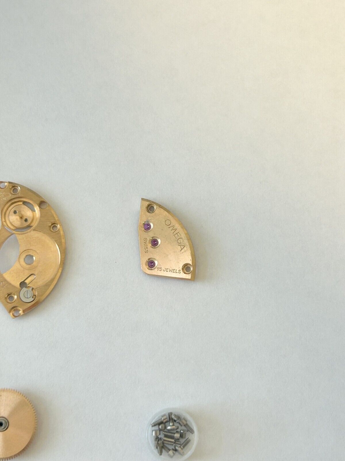 Omega Cal 265 Watch Movement Parts Balance Fork Wheel Spring Bridge Escapement - Used Watch Parts