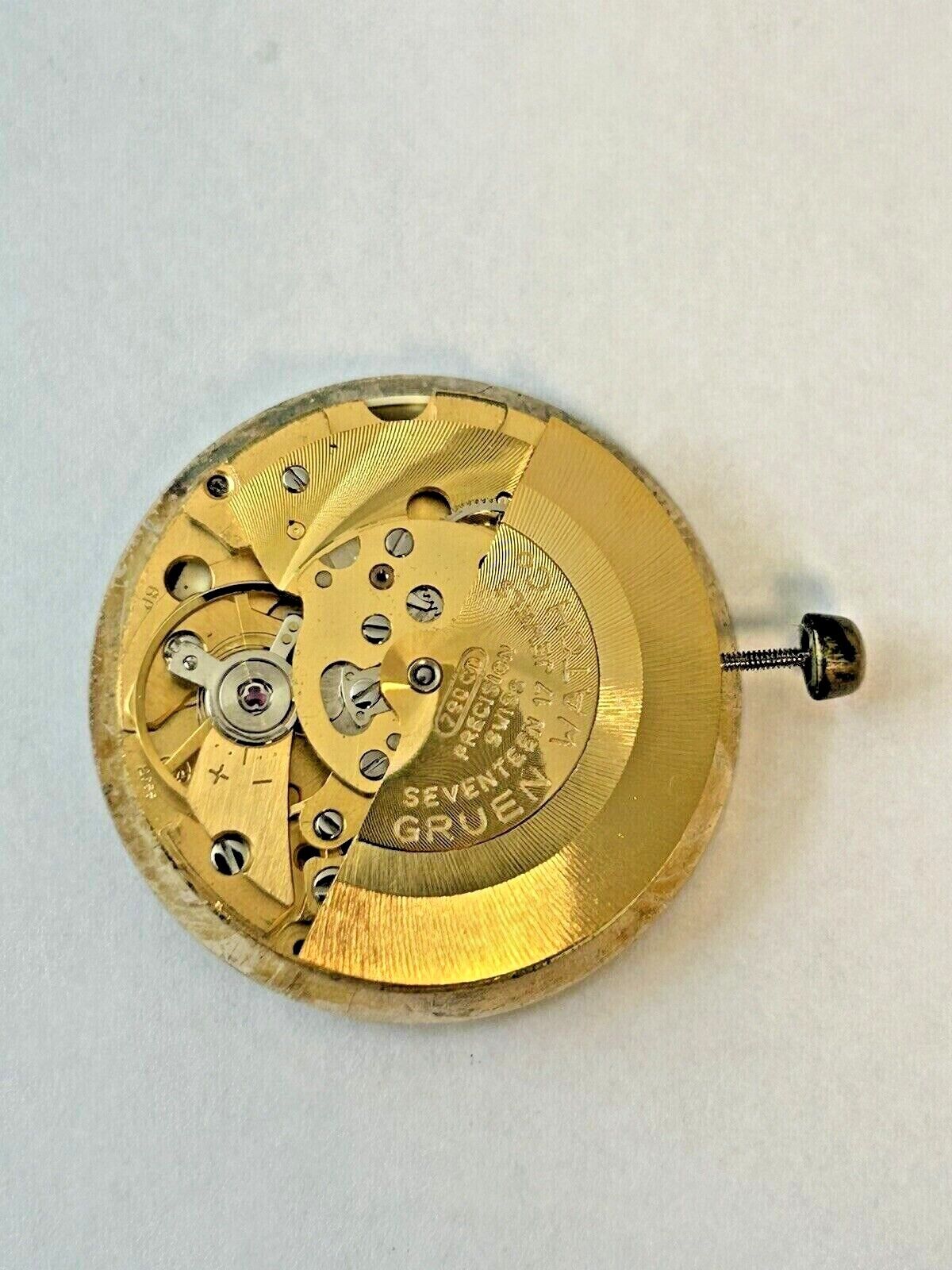 Gruen Cal 790 CD AS 2066 Watch Parts Movement Balance Fork Spring Bridge Dial - Used Watch Parts