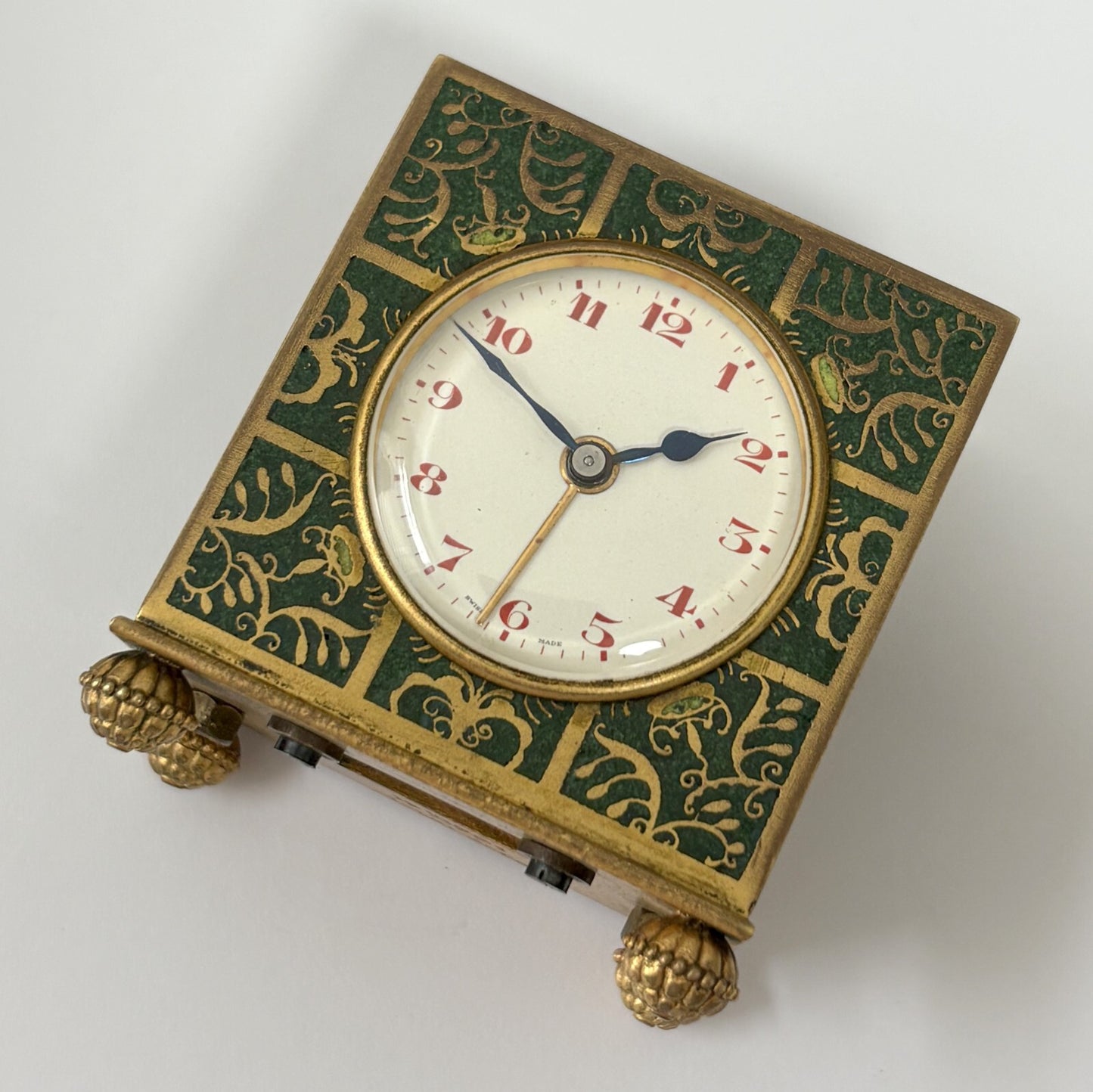 Zenith Enamel Alarm Clock Movement Parts Balance Barrel Escapement Wheel Fork