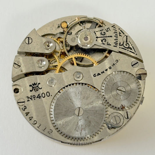 Canton No 400 Pocket Watch Part Movement Balance Fork Spring Bridge Dial