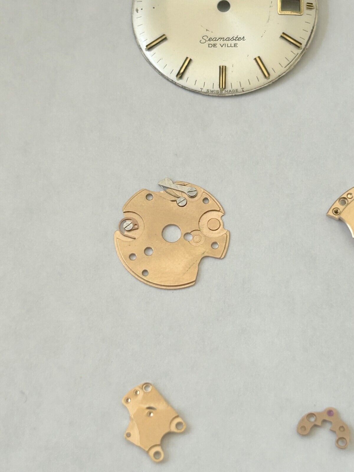 Omega Cal 563 Watch Parts Movement Calendar Disk Fork Wheels Springs Bridge 2 - Used Watch Parts