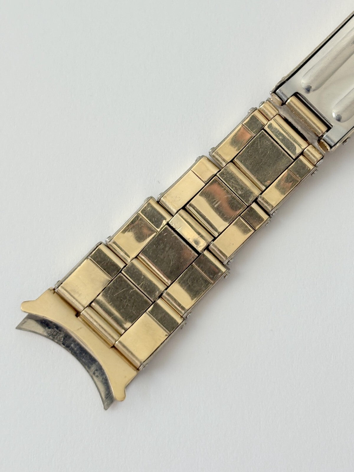ORIGINAL 1970's Rolex Gold Filled Oyster Rivet Bracelet w/ 19 mm Ends! 1025 1024