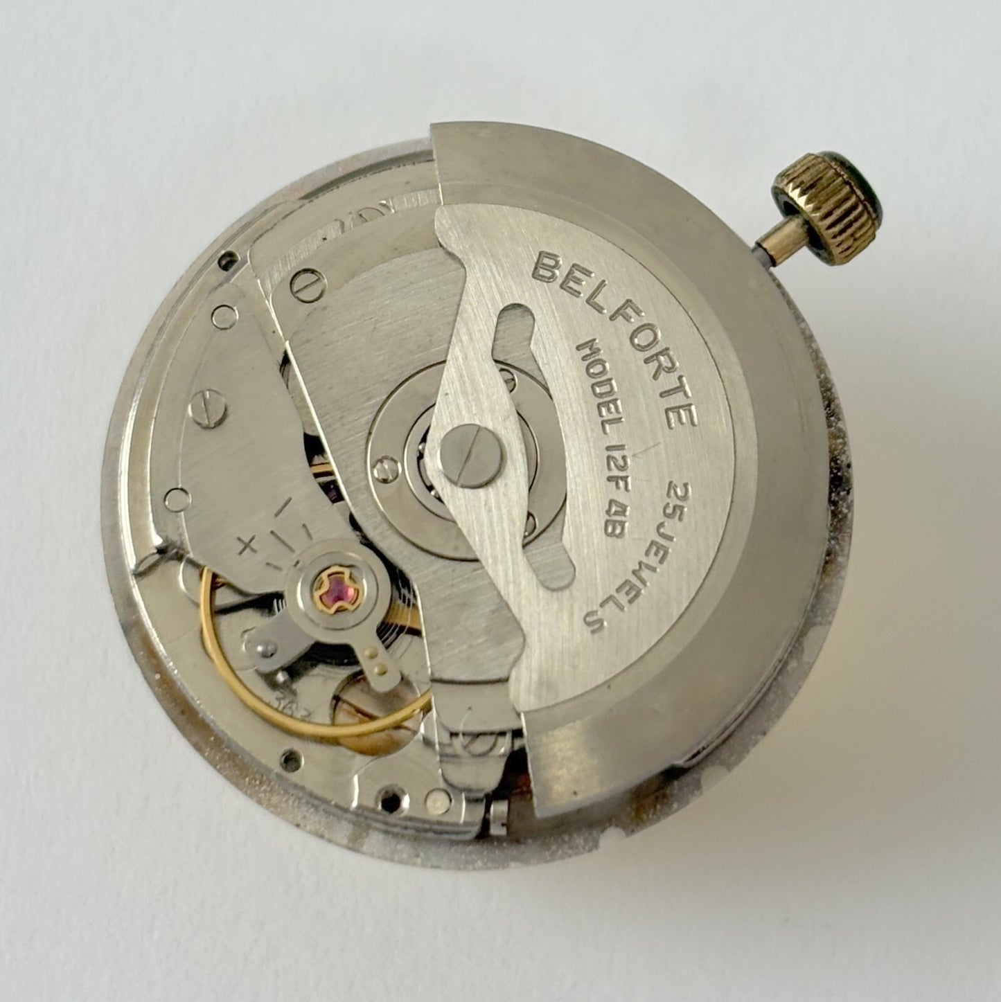 Belforte Caliber 12F 4B Watch Parts Movement Balance Fork Spring Bridge