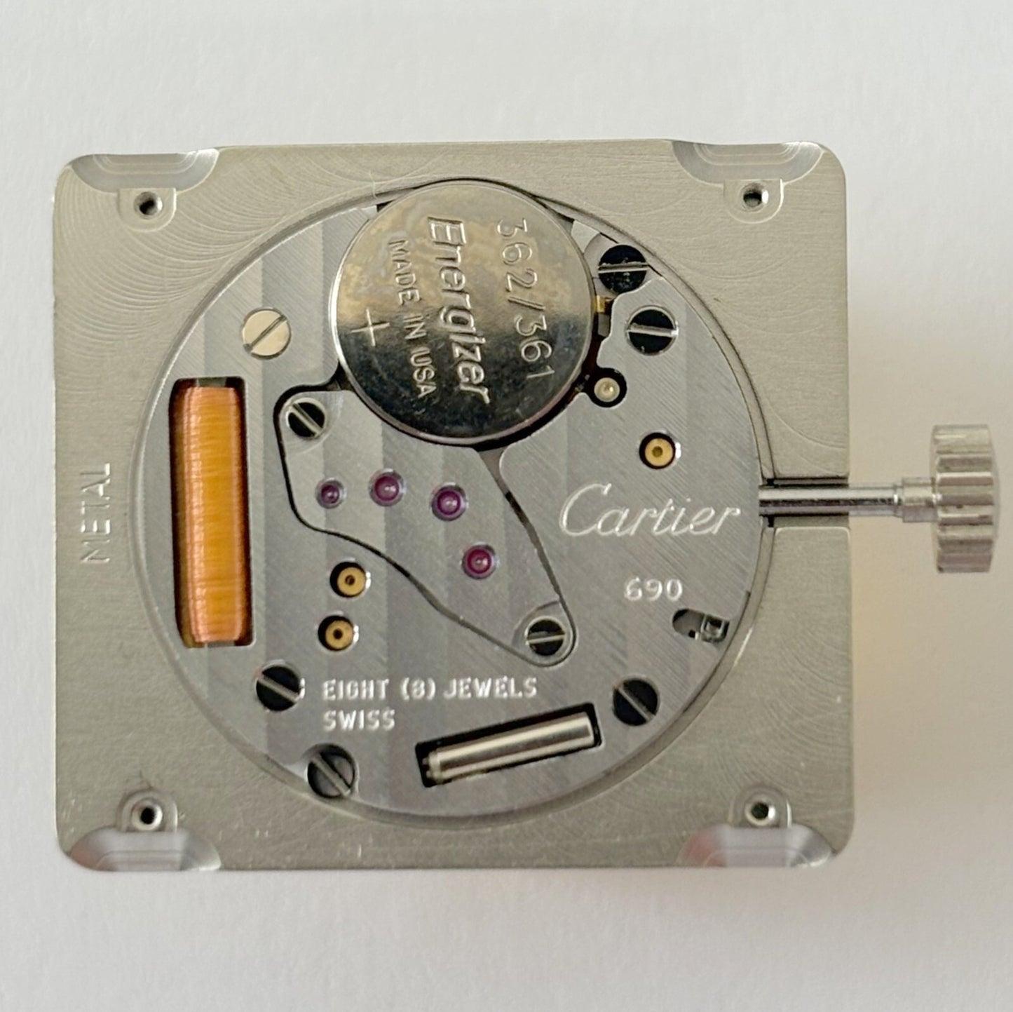 Cartier Cal 690 movement runs & sets W2009251 2788 dial hands crystal screw 18k