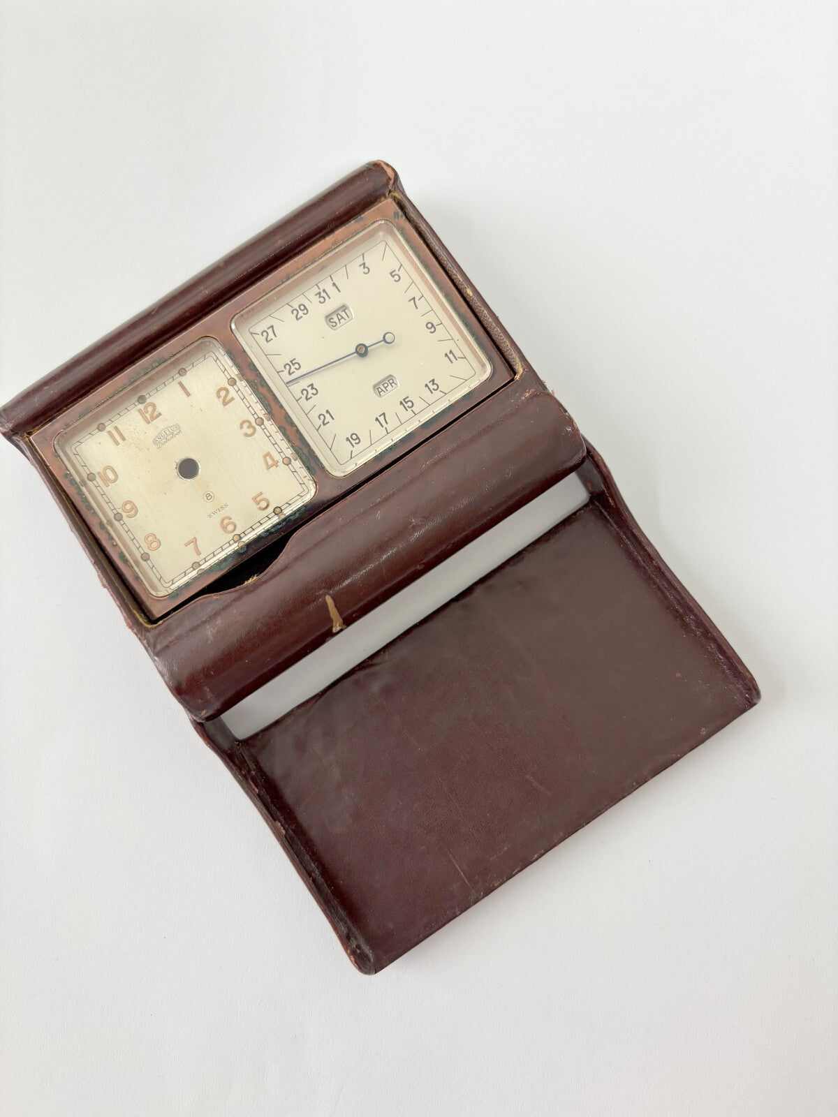 FOR PARTS Angelus twosome calendar station clock MISSING MOVEMENT