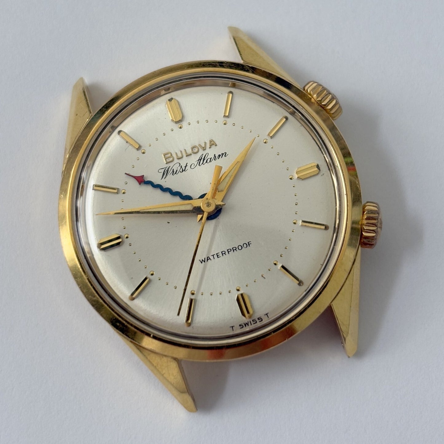 vtg bulova alarm watch parts/repair balance good. issue with setting/winding